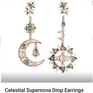 Eye Candy Boho Chic Sun and Moon Earrings Unique and Sparkly